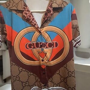Gucci Brown and Blue Women's Skirt